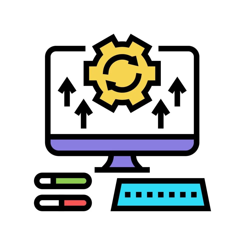 computer optimize color icon illustration vector