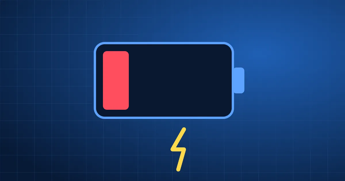 Batterie qui se décharge vite : illustration d’une batterie presque vide