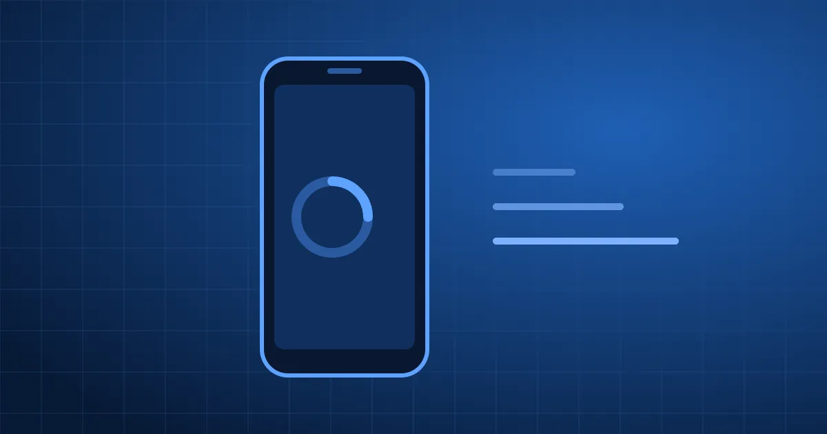 Smartphone lent : illustration d’un téléphone avec chargement en cours