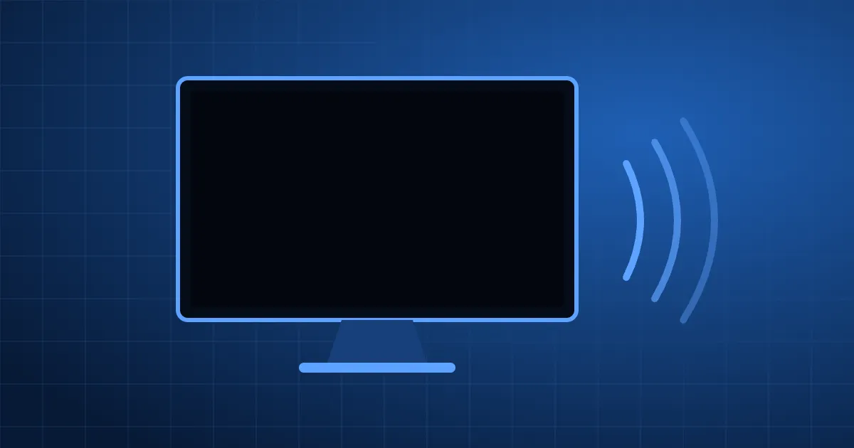 TV écran noir avec du son : illustration d’un téléviseur éteint et d’ondes sonores