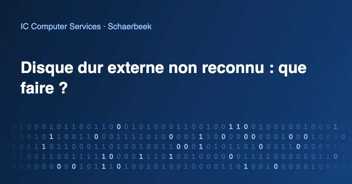 Disque dur externe non reconnu : causes et solutions