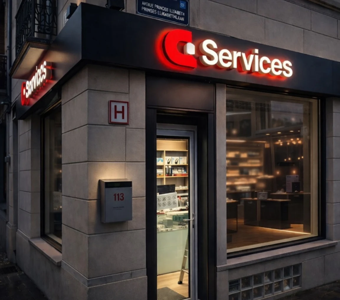 Magasin IC Computer Services à Schaerbeek, réparation de connecteurs de nuit